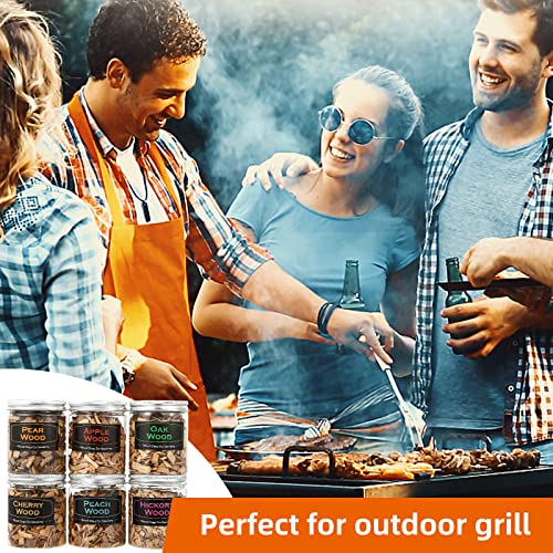 6Pack-Natural-Wood-Chips-for-Smoker-Grill-and-Smoking-Gun-Oak-Pecan-Apple-Pear-Cherry-and-Peach-About-8oz-Each-Smoker-Woodchips-for-BBQ-Smoking-Beef-Pork-Chicken-Fish-and-Whisk