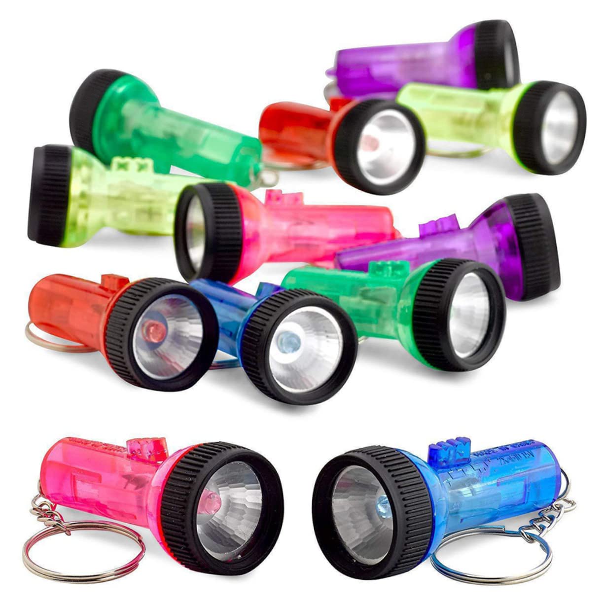 LIOOBO Car Keyring Light Flashlight Keychain Sturdy Metal Plastic Waterproof for Camping Hiking Emergency Use