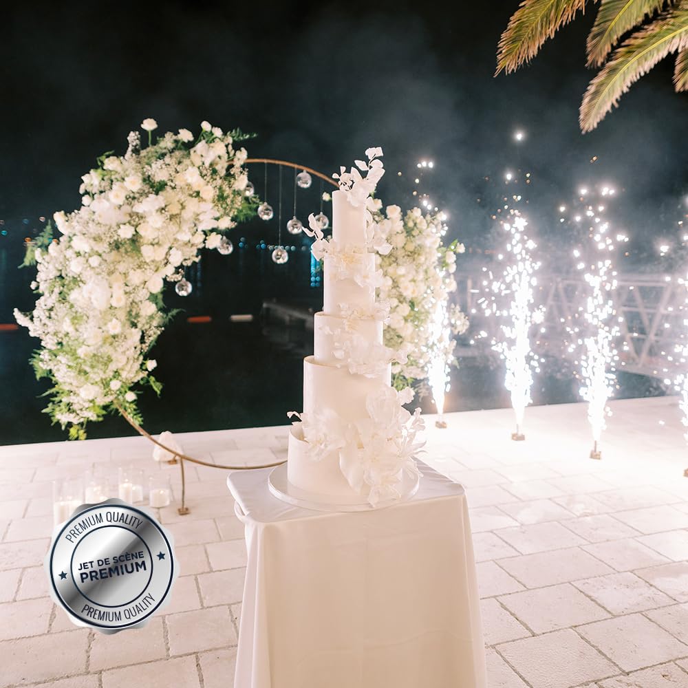SPARKLERS CLUB Jet de Scène à Étincelles 2 Mètres 30 Secondes Or Argent Intérieur Extérieur Mariage Soirée Anniversaire Pack Artifice F1 5 Jets