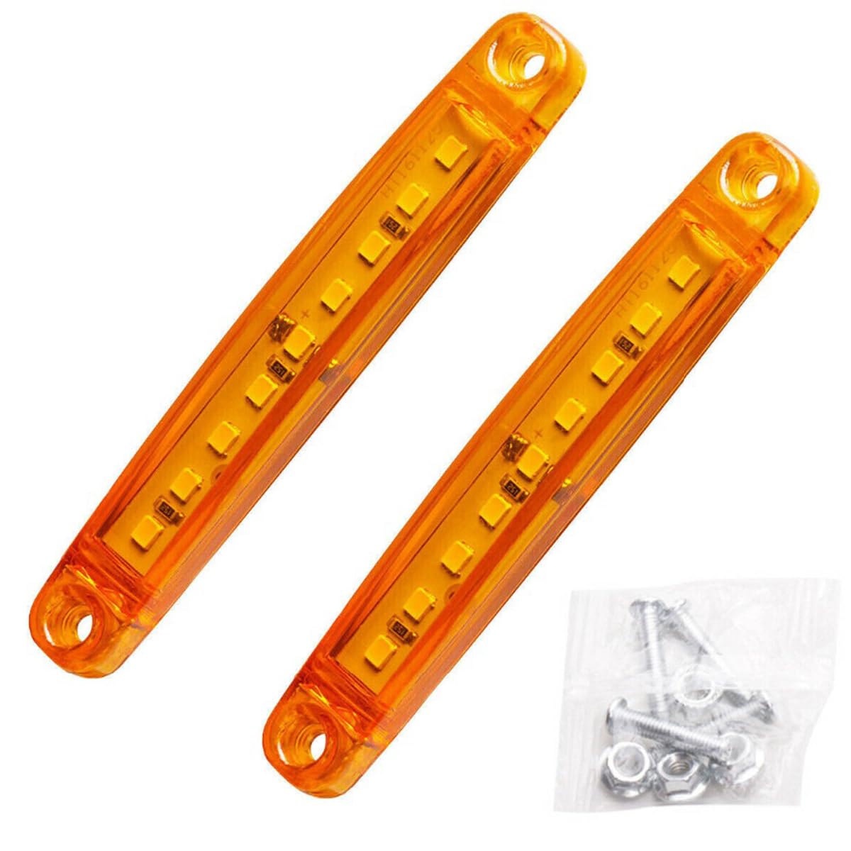 10pcs Luce di Posizione Laterale gialli - Luci di posizione laterali impermeabili a 9 LED 12-24 V per rimorchio, camion, barca, camper, furgone - Luci di ingombro posteriori anteriori/posteriori
