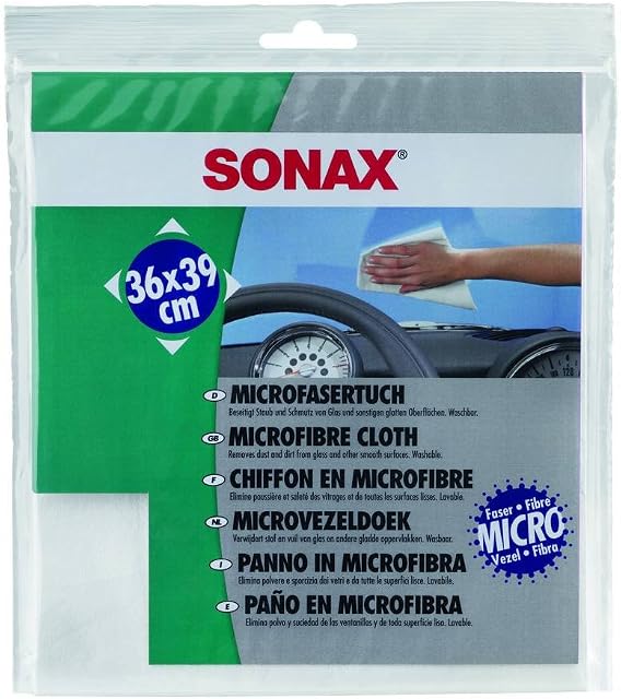 SONAX Ściereczka z mikrofibry (1 sztuka) wchłania kurz, brud i resztki tłuszczu i czyści wszystkie gładkie powierzchnie | nr art. 04161000