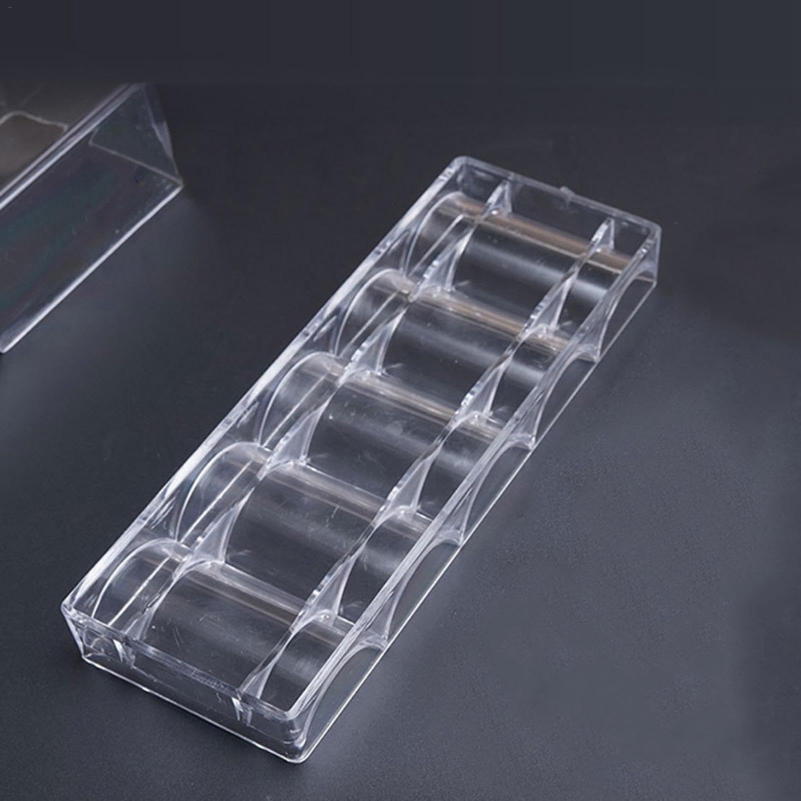 Chip Rack Clear Display Case Clear Tray Container with Lid Poker Chips Box Acryl PokerChips Tray Box Challenge Coin Display Mahjong Chips Storage Poker Chip Storage Box Poker Chips Organizer