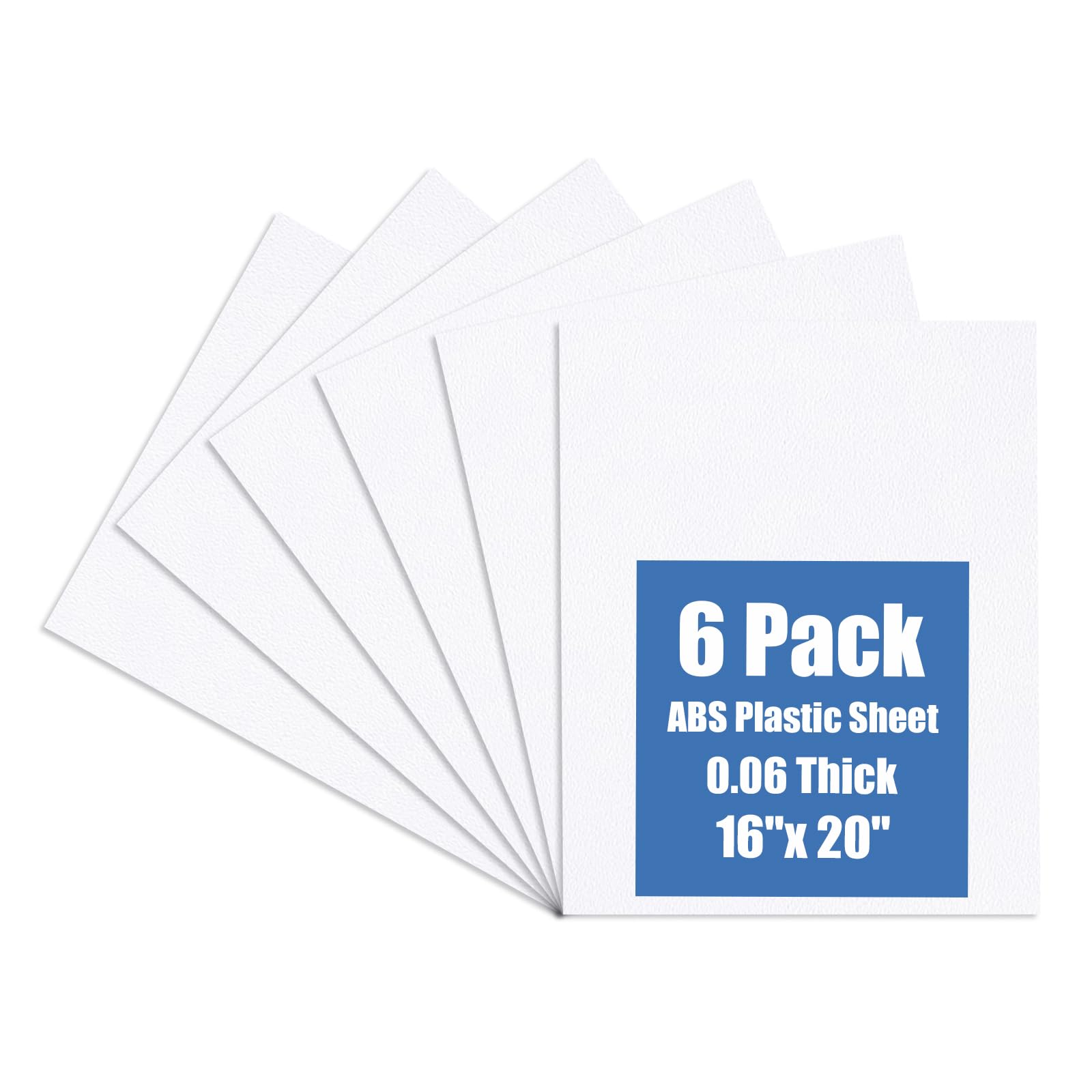 Kinlink White ABS Plastic Sheet 16" x 20"x 0.06" Flexible Moldable Impact Strength and High Tensile 1/16" Thick (1.5mm) Abs Sheet Moldable Plastic DIY