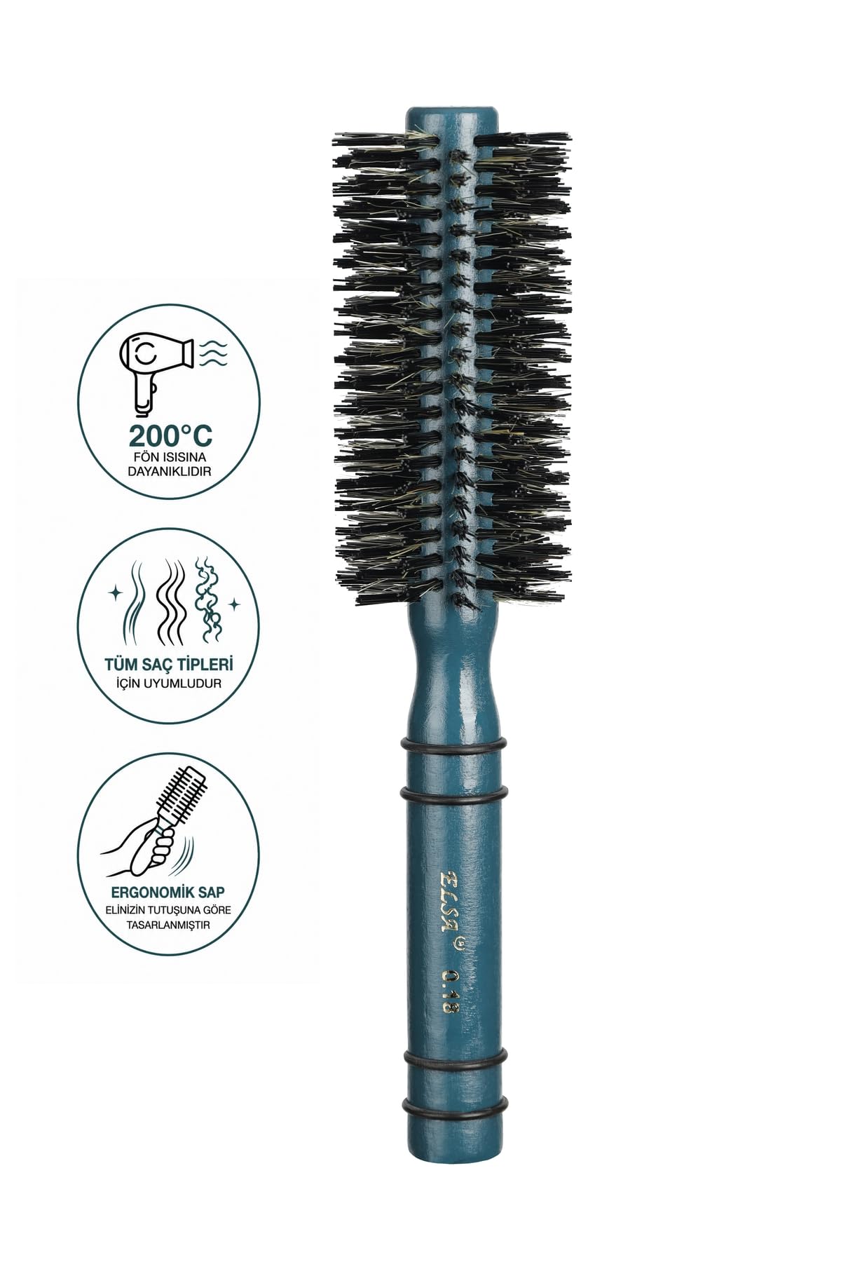Elsa Professional 0.18 Yeşil Saç Fırçası