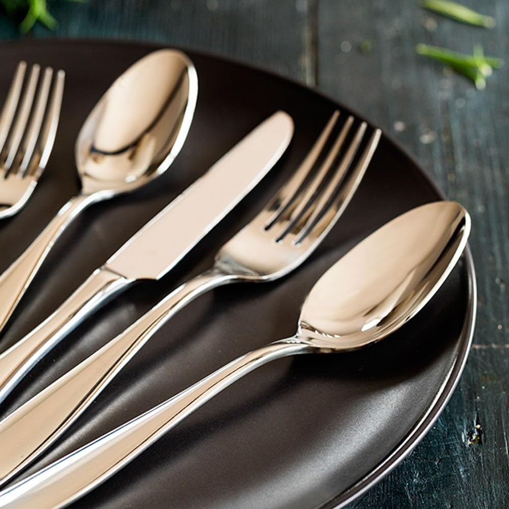 BRA Parma | Set 75 pezzi posate, acciaio inossidabile 18/10, finitura lucida brillante, adatte alla lavastoviglie, spessore 3,5 mm, con coltello bistecca