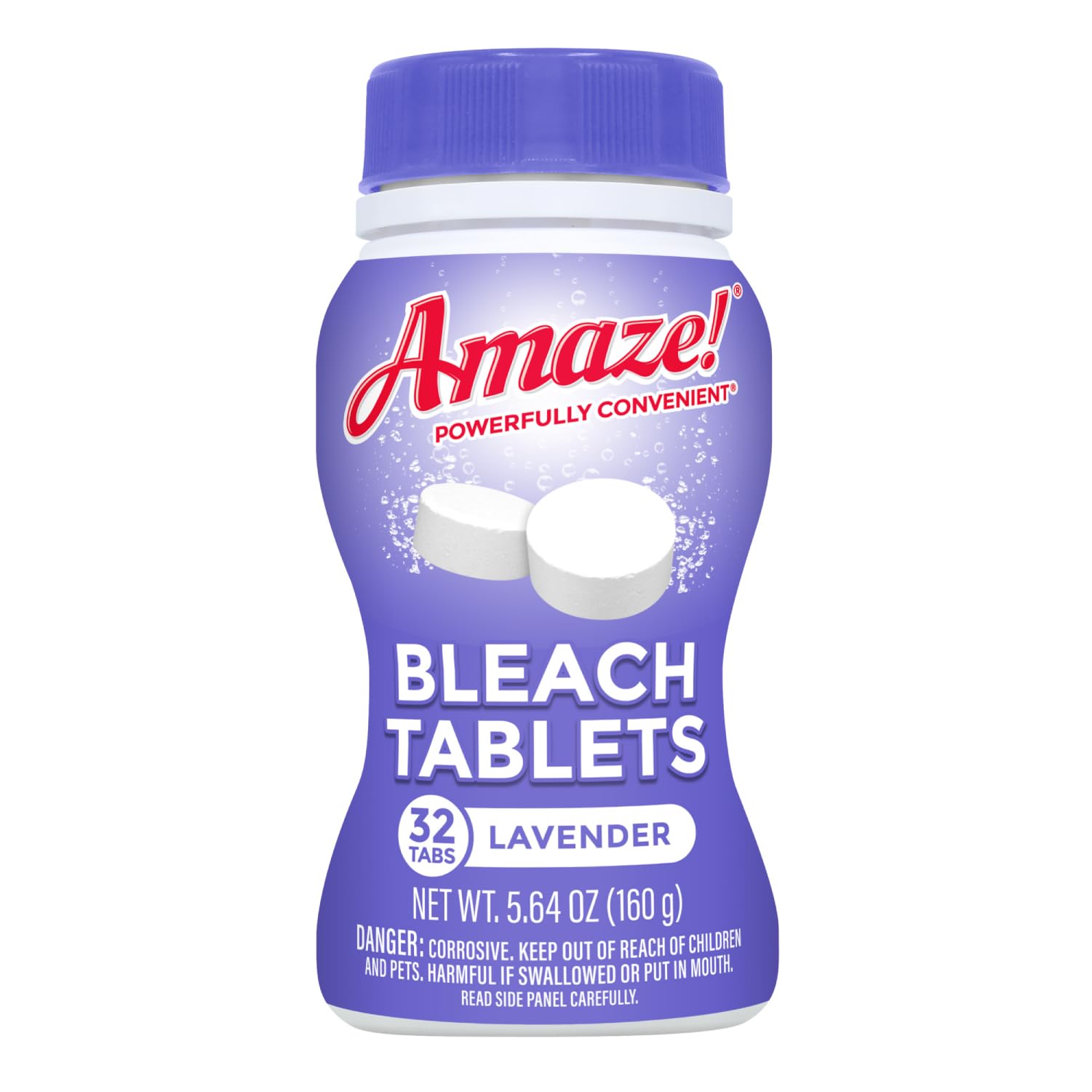 AMAZE Ultra Concentrated Bleach Tablets [32 tablets] - Lavender Scent - for Laundry, Toilet, and Multipurpose Home Cleaning. No Splash Liquid Bleach Alternative