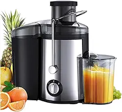 Centrífuga de Frutas 800W – Extrator de Sucos com 2 Velocidades, Coletor de Polpa e Design Moderno (220v)