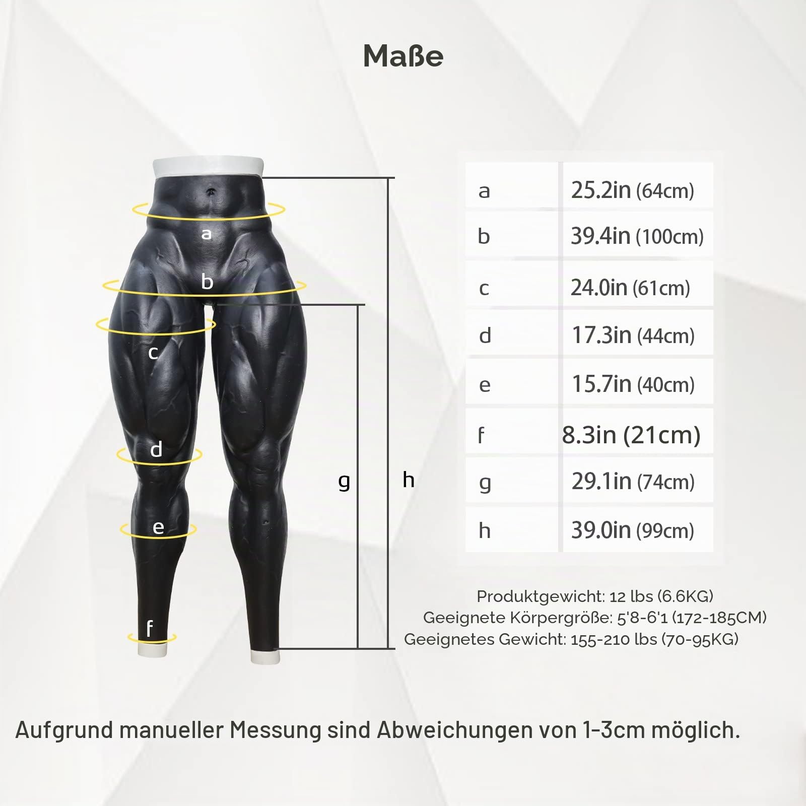 SMITIZEN Silicone Muscle Pants Male Legs Realistic Male Fake Muscle Costume For Cosplay Carnival Pride Parade Halloween