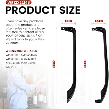 Amazon.com: puxyblue WR12X22183 Black Refrigerator Door Handles 2
