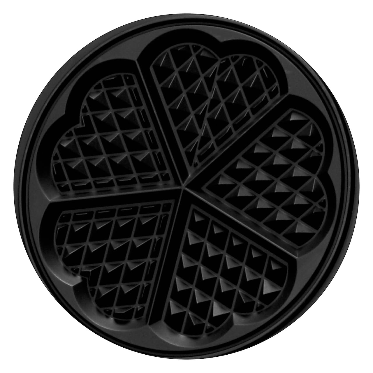 frifri - Plaques pour Gaufres en Forme de Cœur - Fonte Antiadhésive - Répartition Homogène de la Chaleur - Résultats Gourmands - Nouvelle Génération - Nettoyage Lave-Vaisselle - Noir