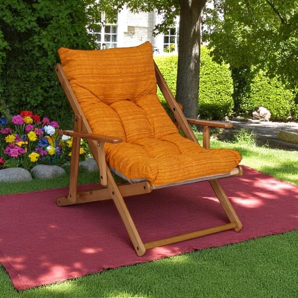 Sdraio Pieghevole In Legno Abete | 3 Posizioni | Con Cuscino Imbottito - Verde Scozzese | Made In Italy - Foto 3