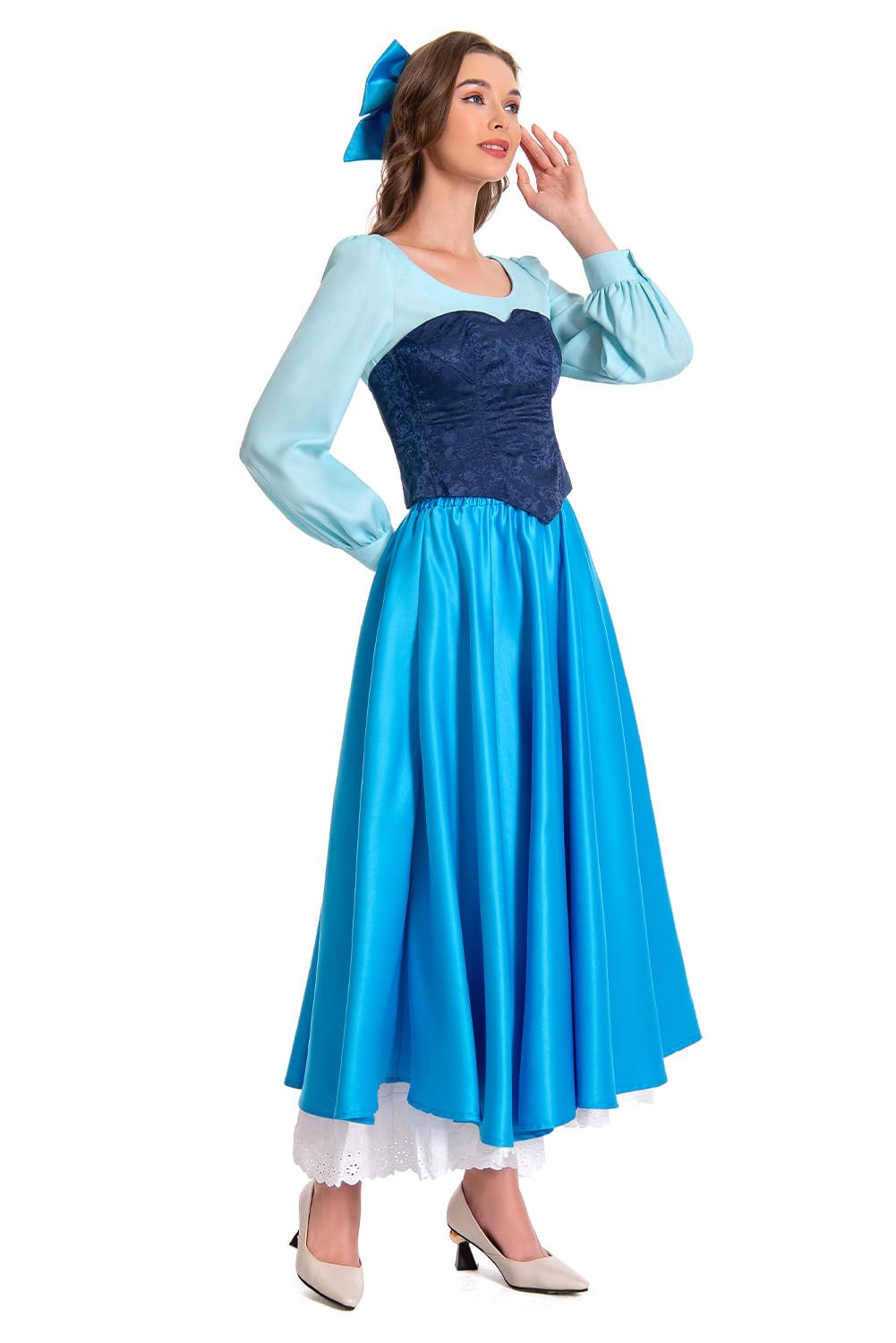 Disfraz de sirena para mujer, vestido de princesa, cosplay, traje de disfraz, juego de Halloween, carnaval