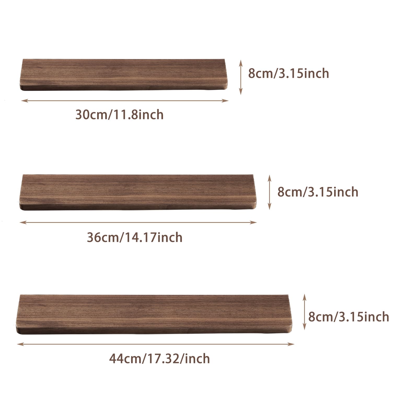 87 Tasti (36cm) Poggiapolsi in Legno Massiccio Premium, Antiscivolo ed Ergonomico in Noce Nero, Set per Ufficio e Giochi per Alleviare Il Dolore
