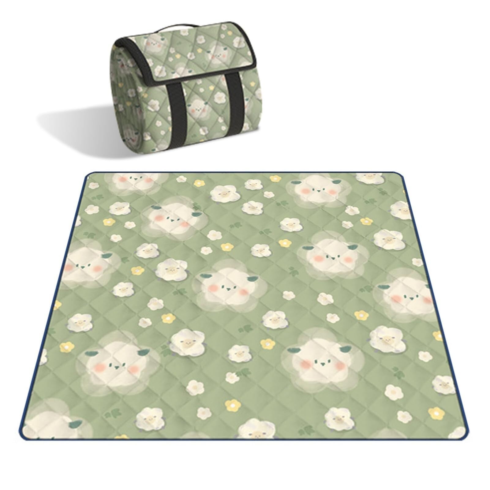 Tapis de Pique-nique Multifonctionnel - Couverture de Plein Air Portable pour 4-8 Personnes Idéal pour Parc Pique-nique Randonnée Camping Activités de Plein Air 200x200cm