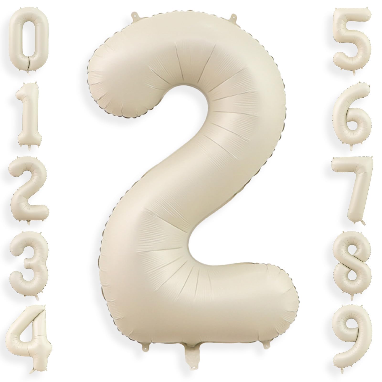 8 Rakam 34" Folyo Balon - Krem