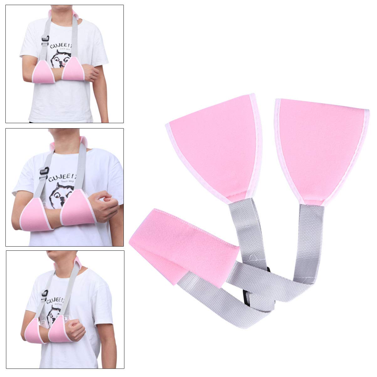 IWOWHERO Shoulder Immobilizer Sling Arm Sling Gambrel Suspenders for Buttress Shoulder Strap Suspenders Anti- Device Support Shoulder Sling The Shoulder Child Pink