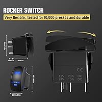 Vista 6 de RIGIDON Kit de mazo de cables de barra de luz LED, interruptor basculante de 12 V, 18 AWG, relé de alimentación, cable automotriz para barra de luz