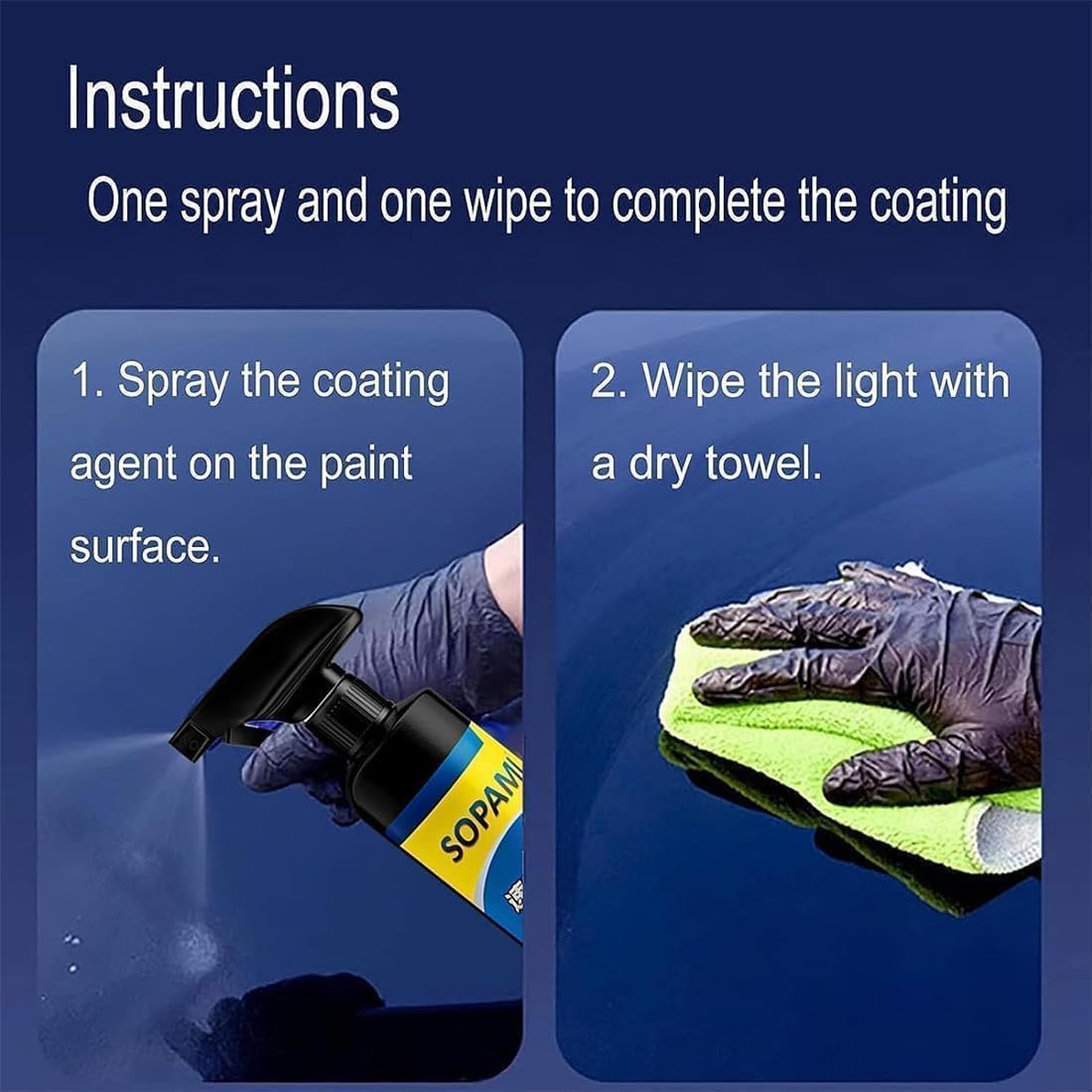 Sopami Car Coating Spray,Quick Effect Coating Agent,Polish Spray Waterless Wash Wax,Sopami Oil Film Emulsion Glass Cleaner (1Pcs)