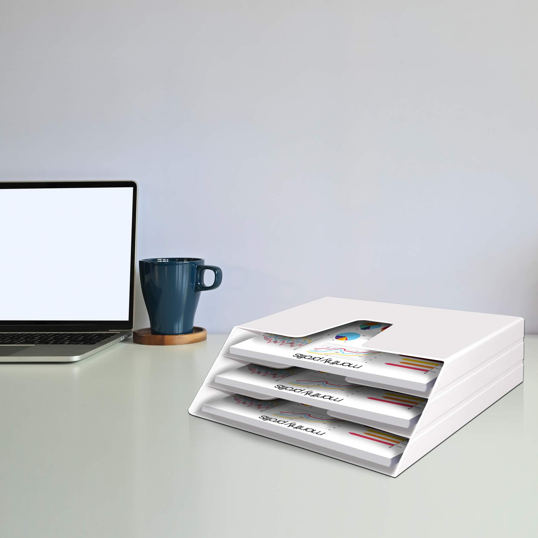 Acrimet Horizontal Trieur Organisateur de Document A4 (Plastique) (Couleur Blanc)