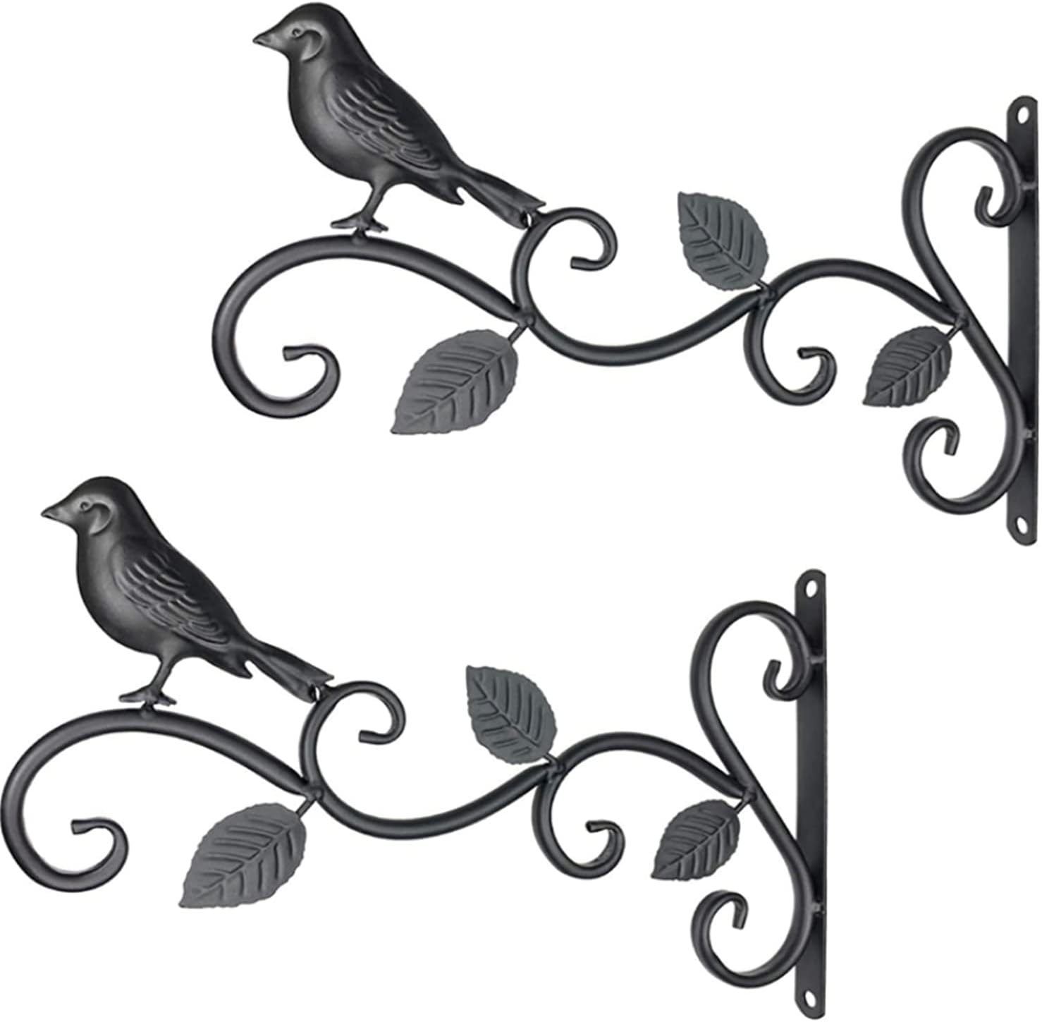 SKEIDO 2pcs Garden Iron Hook Bracket Metal Practical Wall Mounted Flower Pot Basket for Outdoor Indoor Hanging Plants Supplies