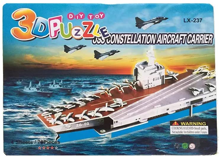 RAZUS Jigsaw 3D Puzzle Toy DIY for Kids, 3D Puzzle Game Architecture Building Block for Kids, Attractive Show Piece, Easy to Assemble, Random Unique 1 Jungle 1 House and 1 Other Design Pack of 3