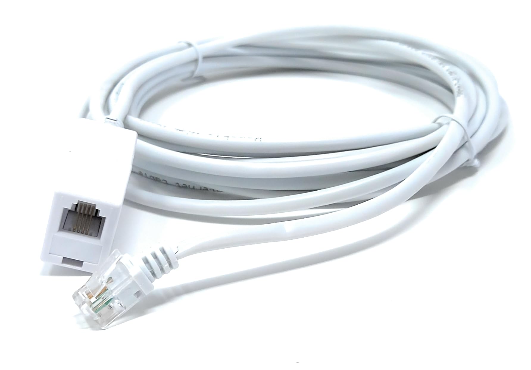 DRUT 4m RJ11 to RJ11 ADSL 2+ Male to Male Cable with Female Coupler, BT Telephone, Broadband, Modem Extension Lead - Image 3
