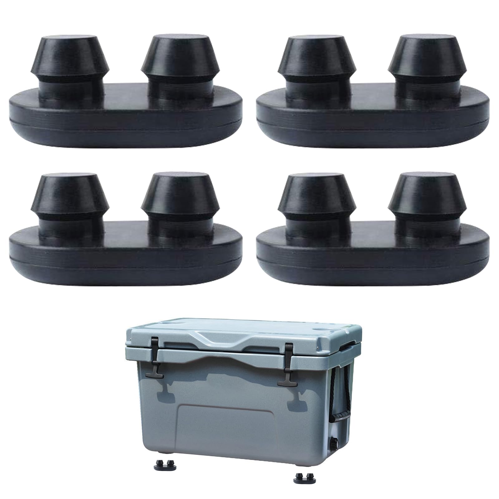 XiyaxiVici 4 PCS Cooler Feet Replacement Non-Slip Non-Scratch Rubber Feet for YETI Coolers Models 45qt 65qt 110qt 145qt, Thickened and Enlarged Soft