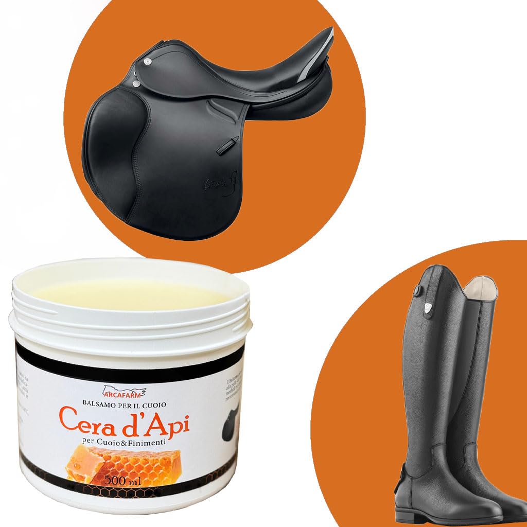 Cera d'Api Balsamo Nutriente Cuoio e Finimenti Equitazione Arcafarm 500 g - Cura e Protezione per Pelle, Made in Italy
