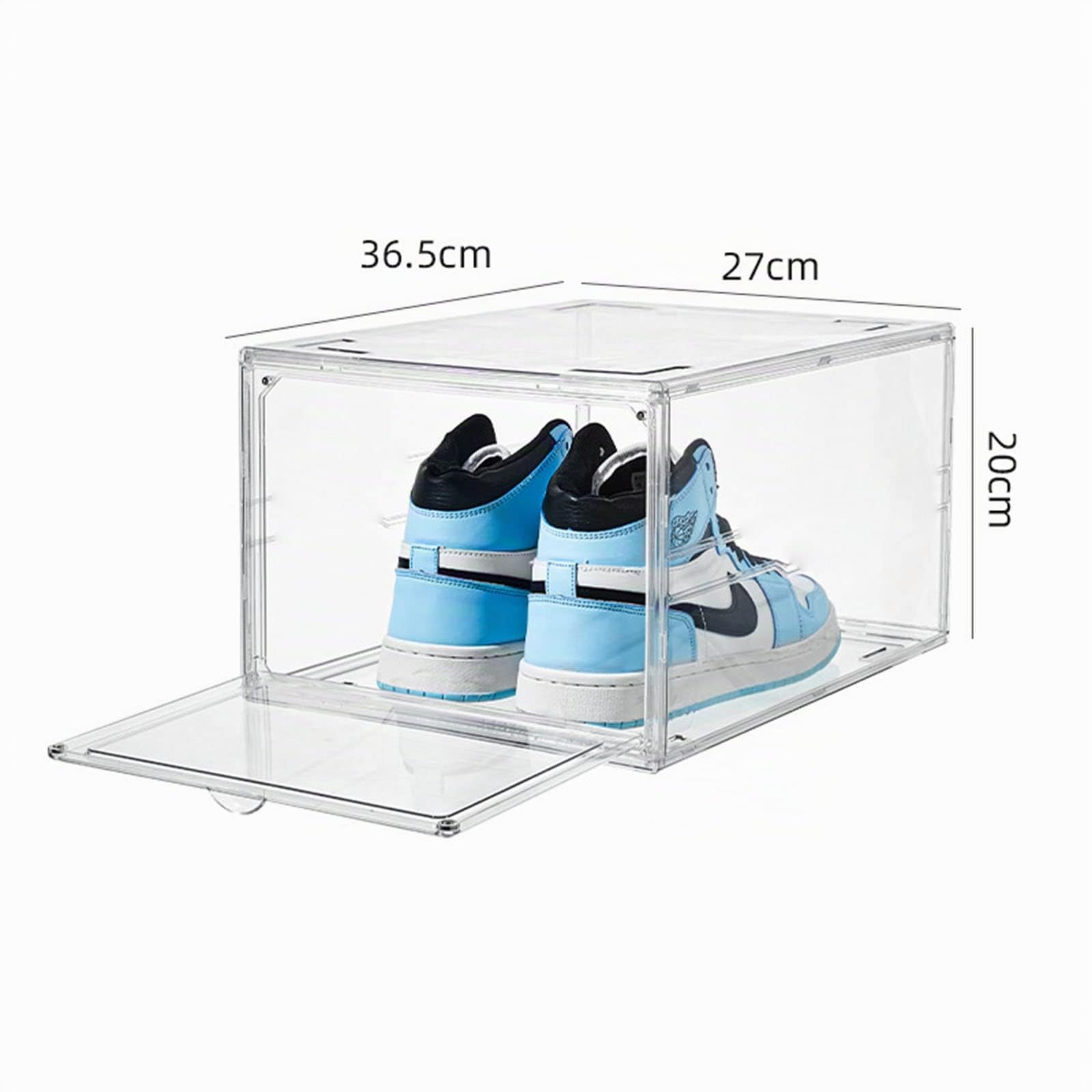 MECC Caja de Zapatos Transparente, Armario de Zapatos acrílicos apilable, con Puerta magnética, 14.4x10.6x8inch / 36x27x20cm (Clear Front Door 3 Pack)