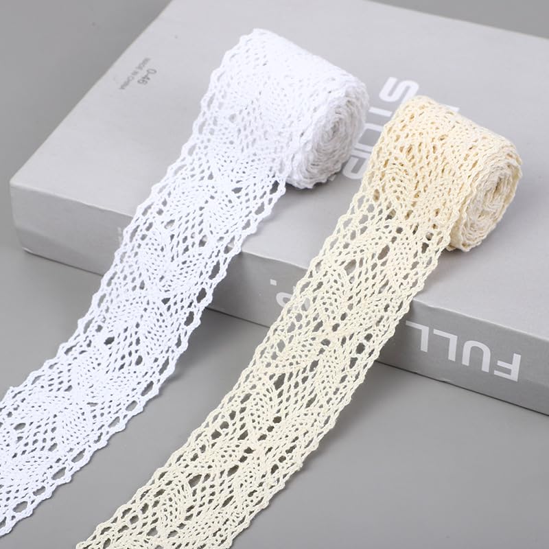 Dentelle coton au crochet blanc vintage de qualité supérieure