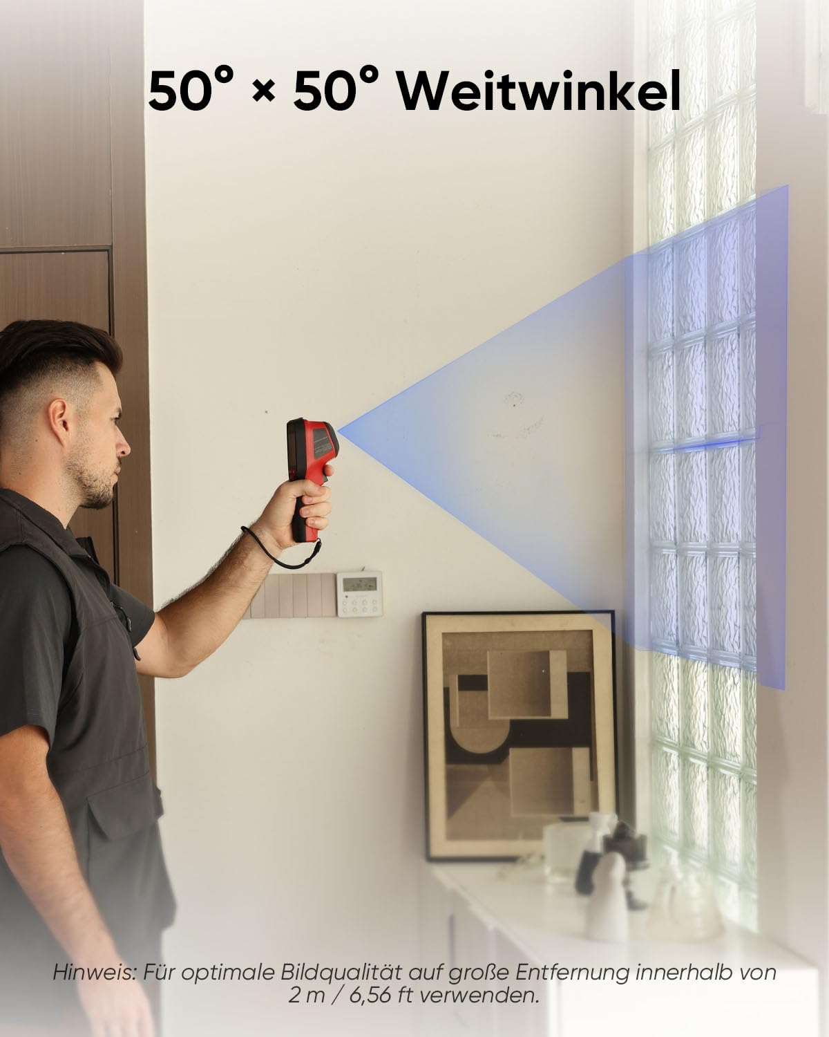 HIKMICRO D01- Wärmebildkamera 240 x 240 SuperIR | Handheld Thermal Camera, 11 Stunden Akkulaufzeit, 3350mAh, 20Hz, -20°C bis 400°C, Haus-Inspektion, Hoch-/Tief-Temperaturalarm