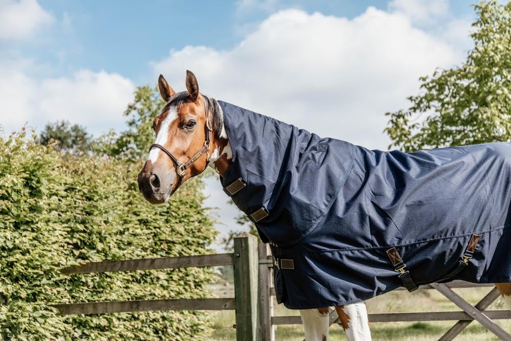 Kentucky Horsewear - Manta impermeable para caballo, con tapa para cuello, 150 g