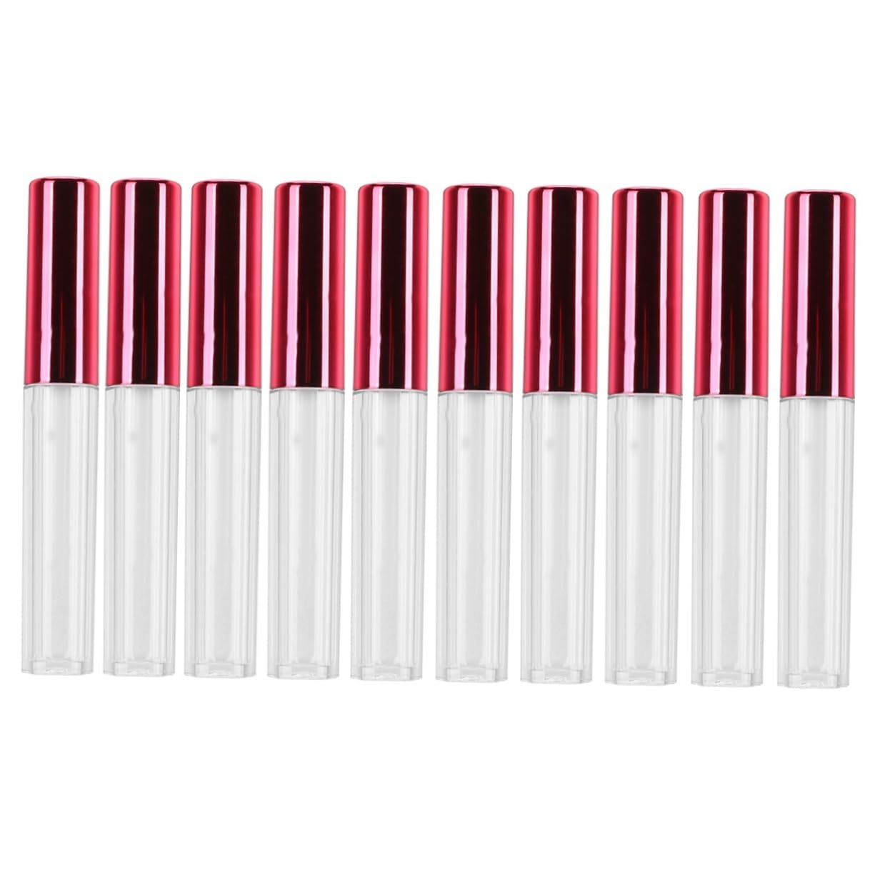 Beatifufu Lipstick Gloss Tube Set 10pcs 1.5ml Plastic Subpackaging Tubes Easy-open Lid Portable Reusable