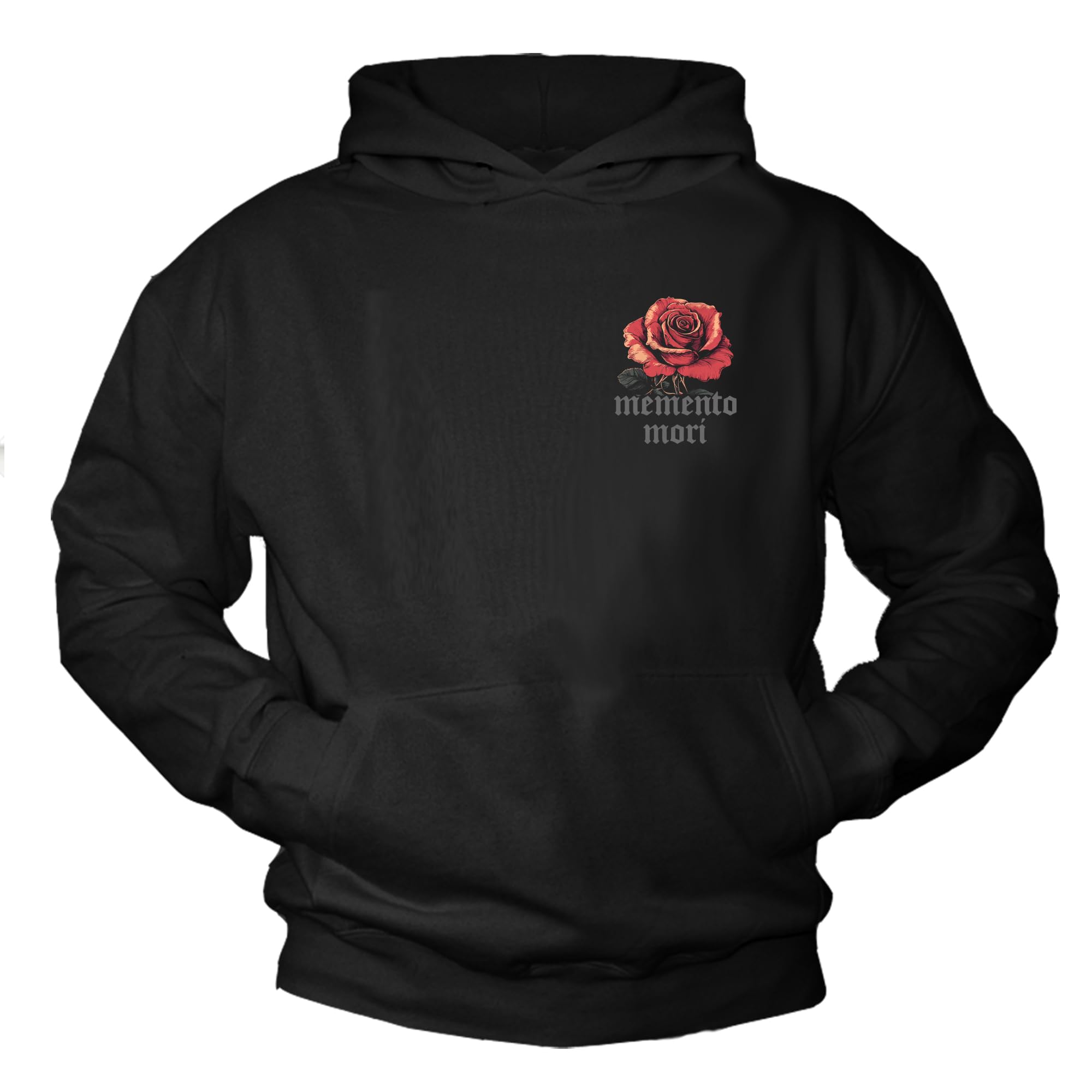 MAKAYA bluza z kapturem męska z motywem róż siłownia GYM styl streetwear vintage boho hoodie