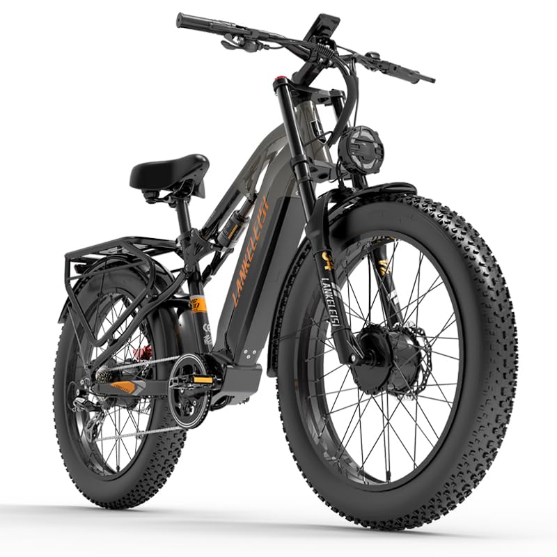 LANKELEISI MG800 Max Fatbike Électrique 26 – Vélo Électrique Tout-Terrain Homme à Double...