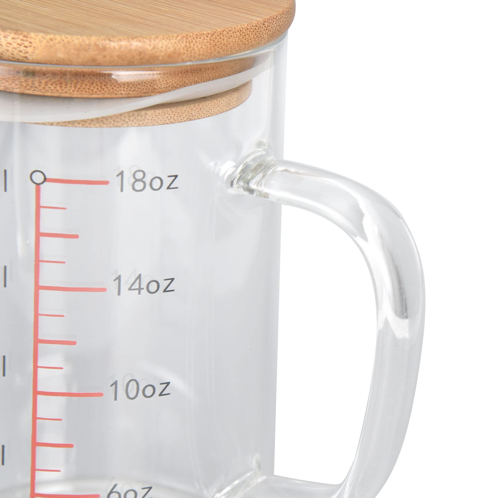 Pichet doseur en verre, tasses à mesurer, tasse à mesurer en verre avec couvercle, en verre doseur à haute teneur en borosilicate, facile à lire, buse en forme de V, tasses à café en verre borosilicat
