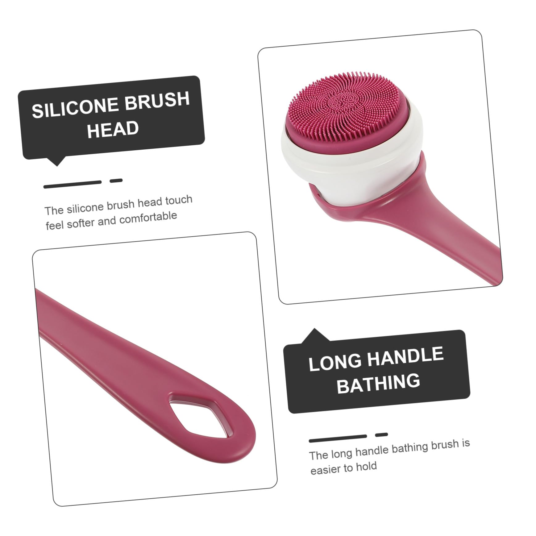 Cepillo de Ducha de Mango Largo Depurador Corporal Reutilizable 3 Velocidades Ajustables y Material de Silicona Resistente al Agua para Exfoliación y Limpieza Diaria