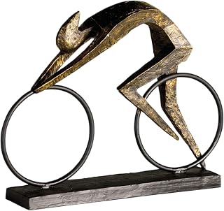 Casablanca Skulptur Racer, Deko Figur Bronze, Kunstharz u. Metall Statue Wohnzimmer, Büro Dekoration H. 28,5 cm x B. 36 cm - Fahrrad Skulpturen, Fahrradfahrer, Bike, Rennradfahrer