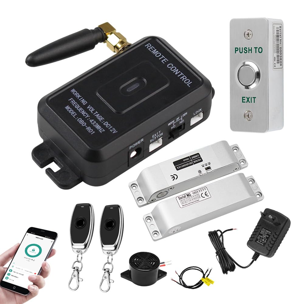 Tuya WLAN-Zugangskontroll-Set, 433 MHz, kabelloser Türöffner, Smartphone-App-Fernauslöser, Mingdian-Steckschloss (kleines Schloss)