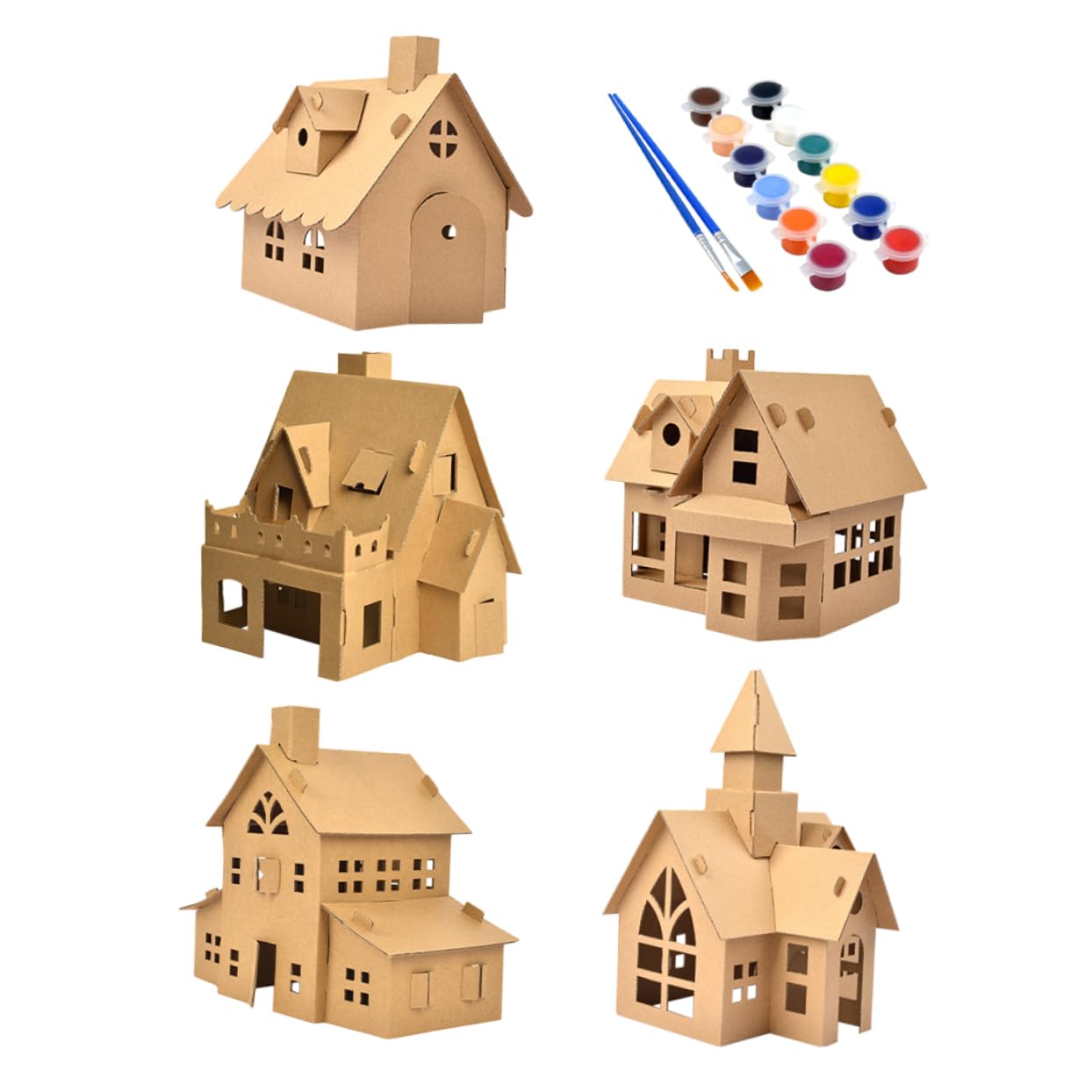 KONTONTY 5 Sets DIY Christmas Cookie House Decorations Homemade Cottage for Kids Creative Sets