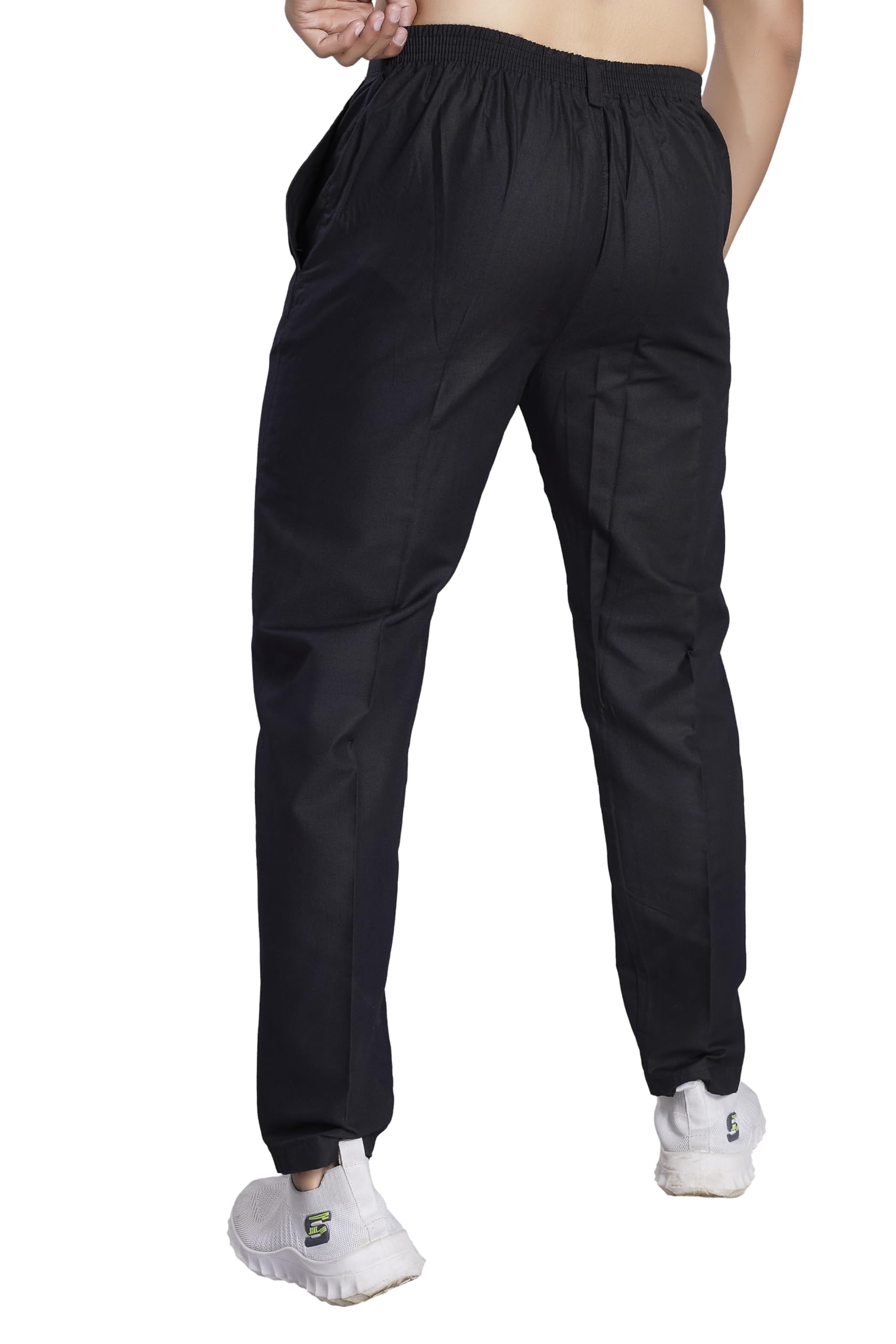 Divisive Men's Cotton Stitched Slim Fit Pyjama/Pant (Dpt27_L_Black)