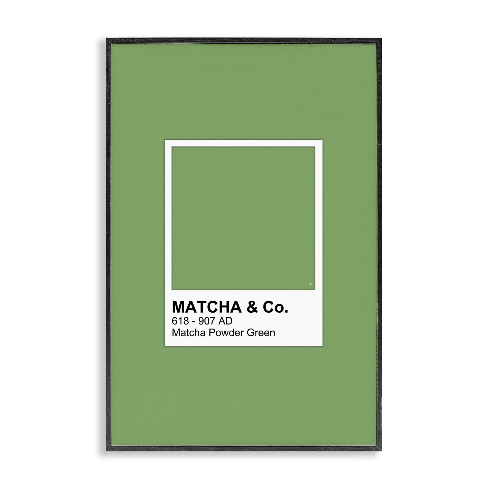 Stupell Industries Midnight Black (Textured) 'Matcha Powder Green Shade'| Framed Giclee Art