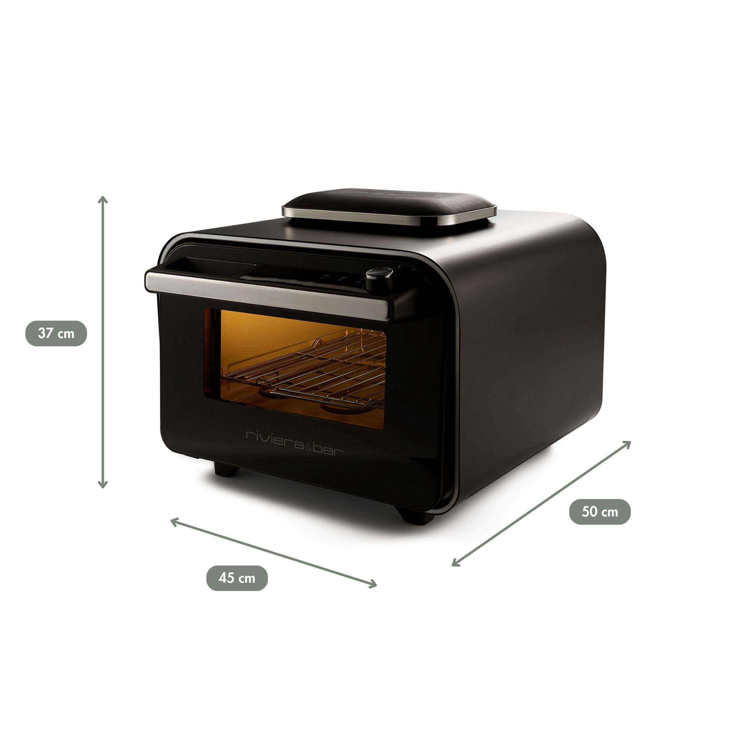 riviera&bar Forno per pizza - Forno compatto e versatile, ad alta temperatura - Vari programmi tra cui Air Fryer, schermo digitale intuitivo - Uso interno ed esterno - Accessori inclusi