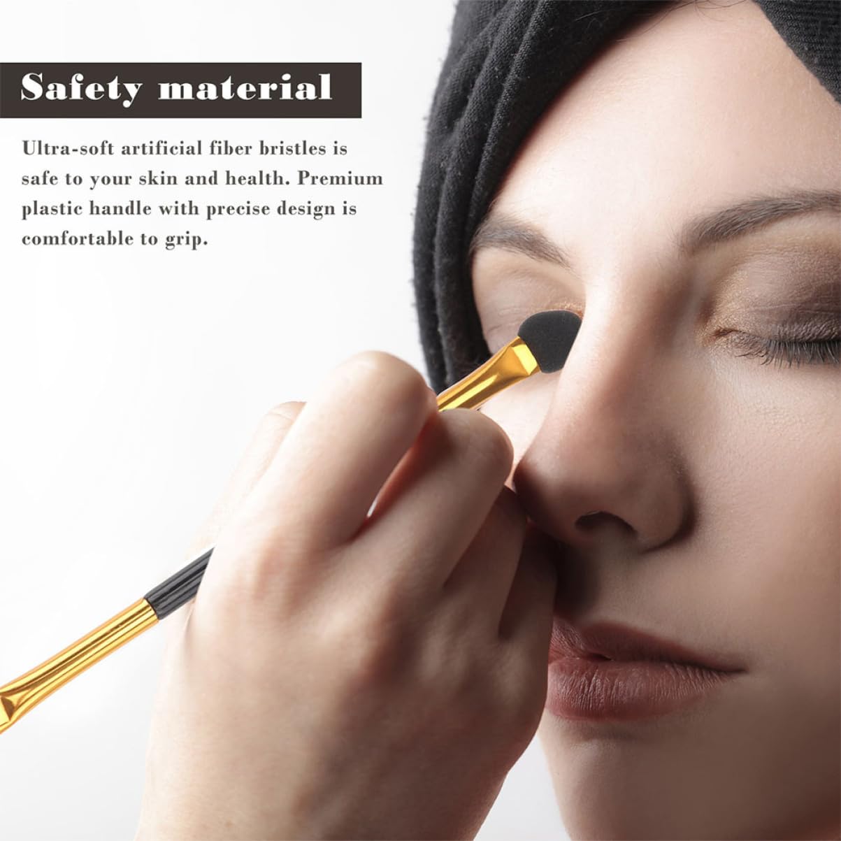 AUTSUPPL Safe Gentle Eyeshadow Brush Set 15pcs Makeup Brush Kit for Women Double Ended Eye Shadow Applicators