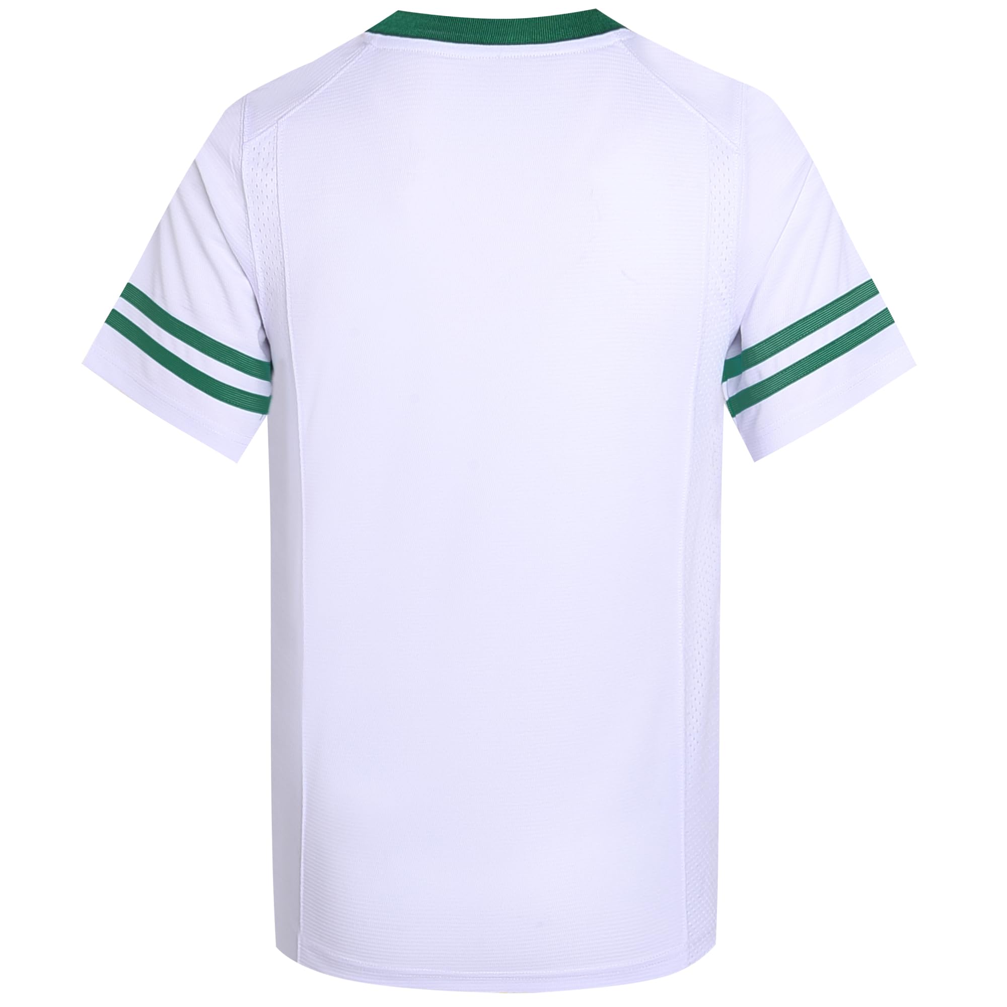 Pullonsy Plain White Football Jerseys for Men Unisex 90s 00s 10s Hip Hop Hipster Shirts Workout Fitness Tops Pullover Tee Kelly Green Stripe-White Jersey,Men Size X-Large