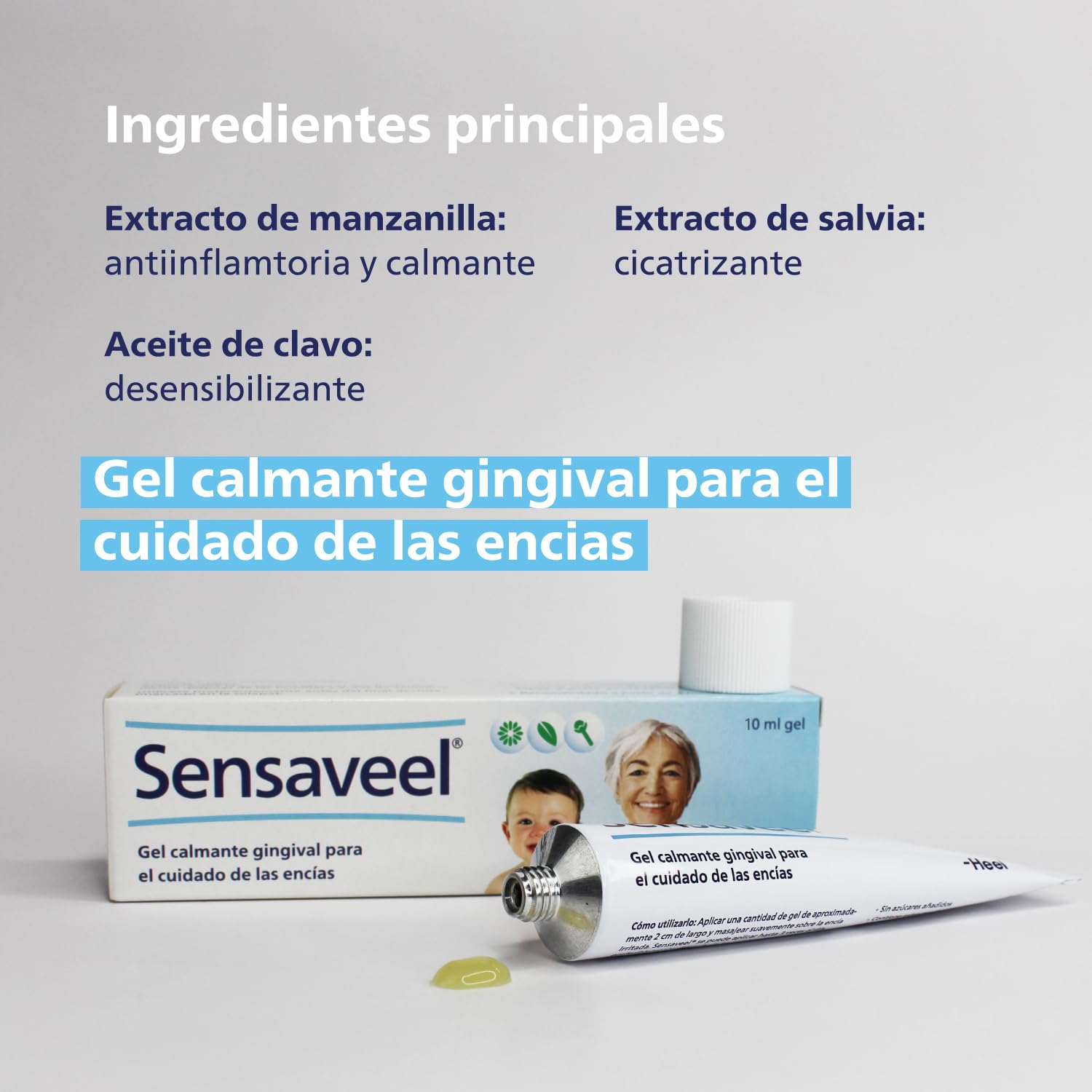 Heel - Sensaveel Gingival żel do pielęgnacji dziąseł, z ekstraktem z rumianku i szałwii, łagodzi podrażnienia, efekt chłodzenia, bez dodatku cukru, dla dorosłych, niemowląt i dzieci - 30 ml