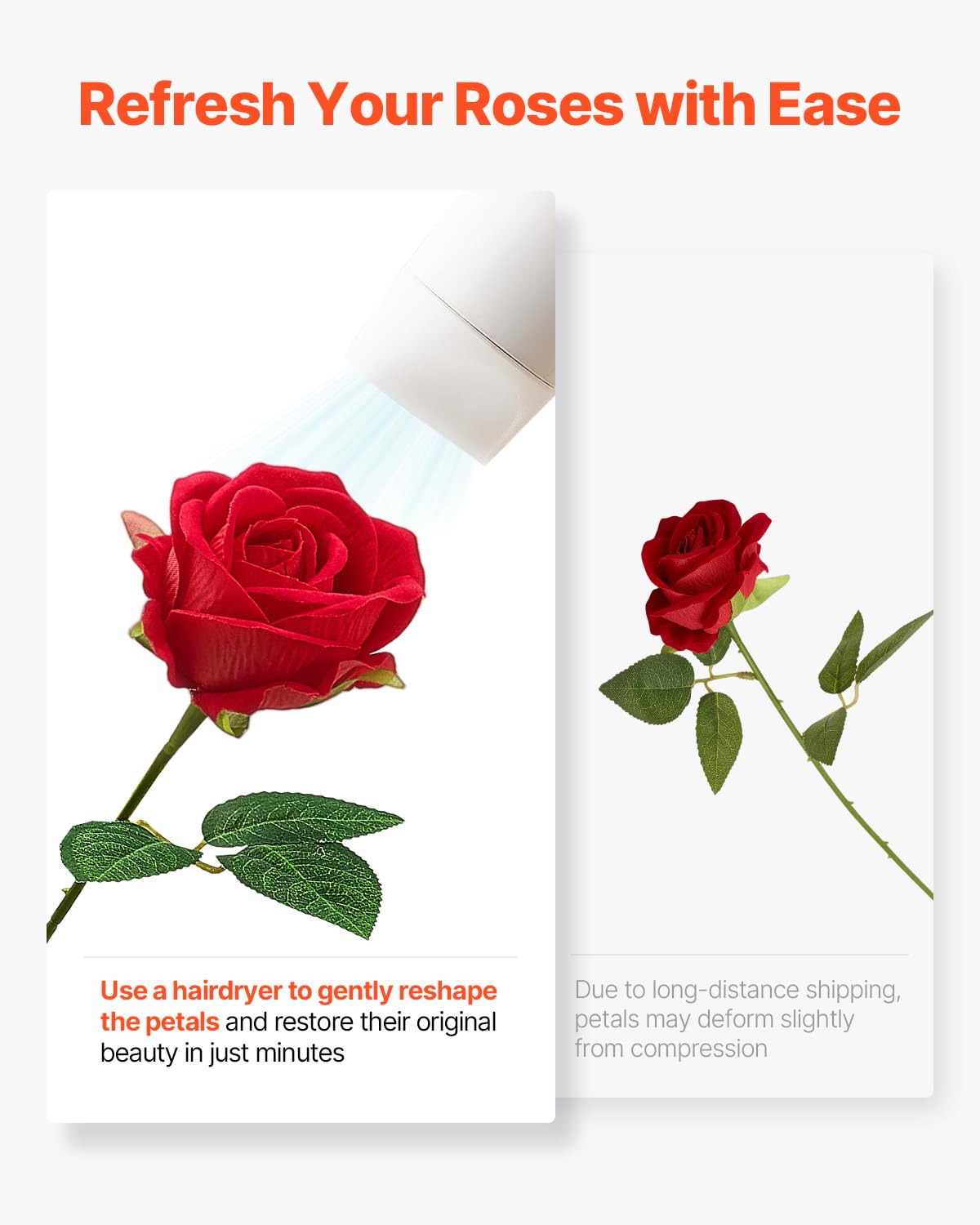 VEVOR Künstliche Blumen Rosen, 500 Stück Kunstblumen, Rote Gefälschte Rose mit Stielen, Schaumrosen für DIY Hochzeit Blumensträuße Braut Valentinstag Muttertag Zuhause Dekoration