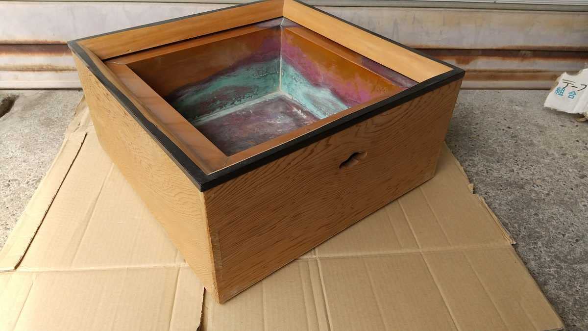 Amazon.co.jp: 炉 置炉 木製 古い お茶道具 火鉢 木製 古民家 昭和 