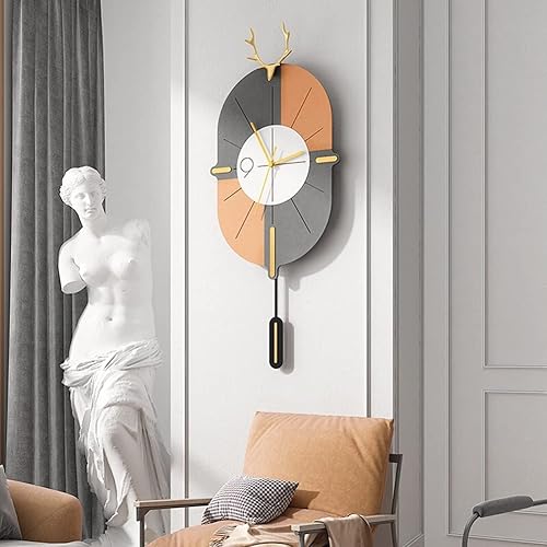 Miniatura 2 de Reloj de pared grande con diseño de arte de pared relojes de pared modernos para sala de estar cocina granja dormitorio péndulo funciona con pilas