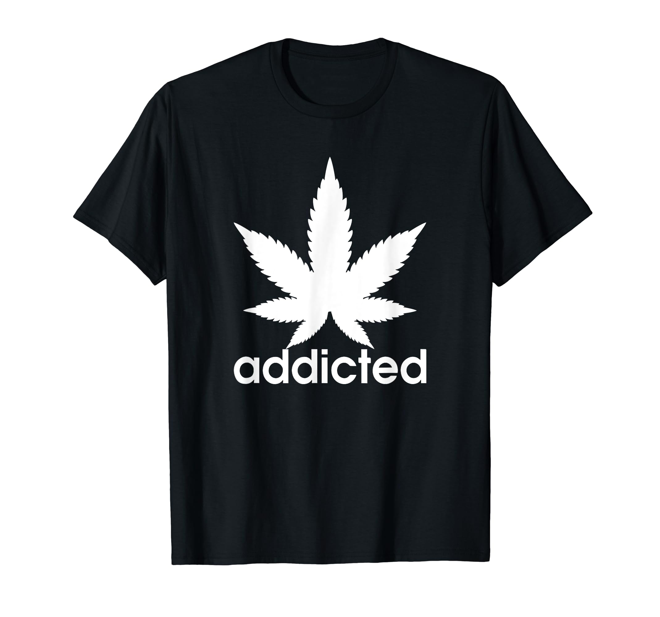 Weed Marijuana Addicted 420 Day Weed Leaf Vintage Retro T-Shirt